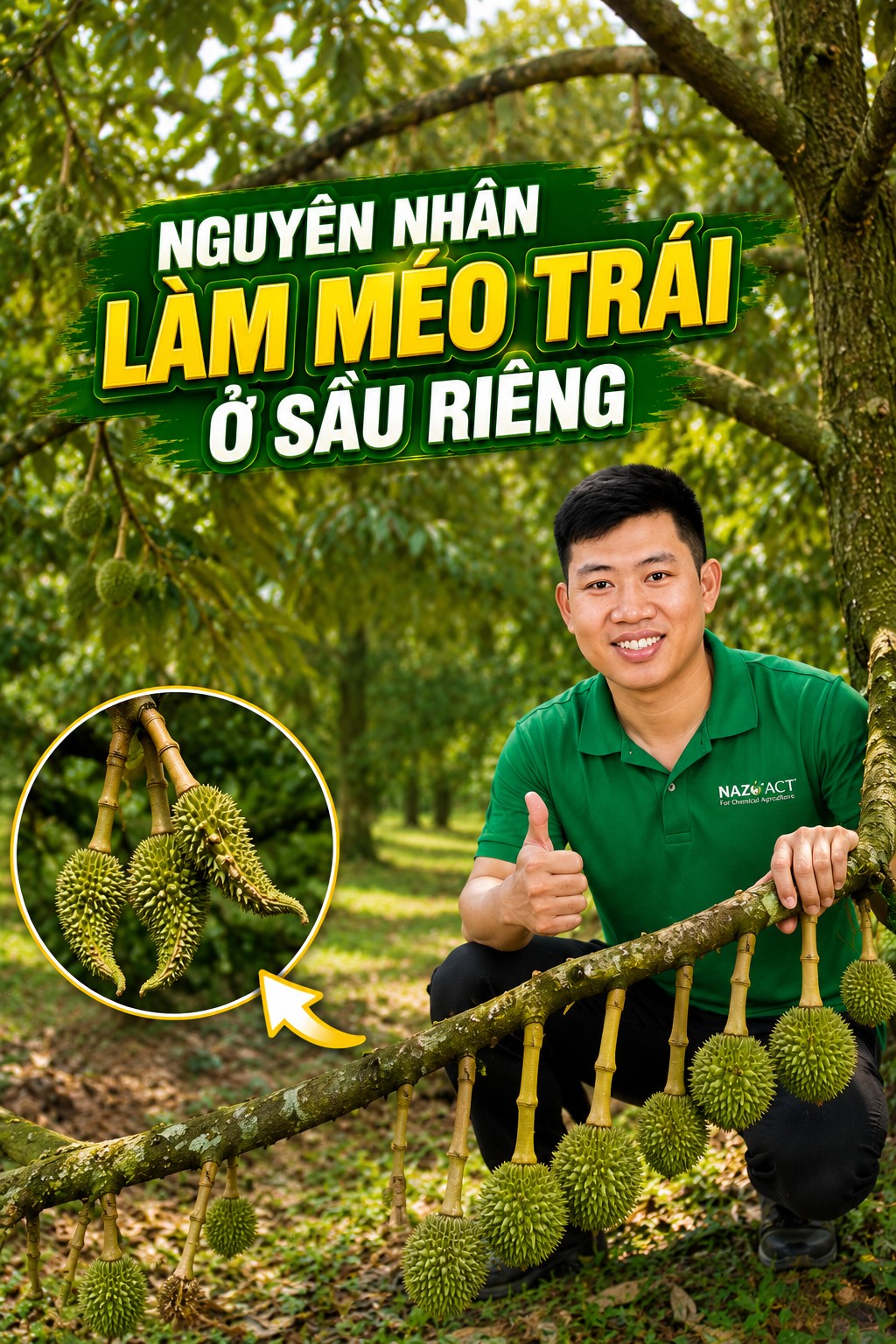 Nguyên nhân méo trái ở sầu riêng